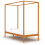 VidaXL vidaXL Solid Pine Wood Canopy Bed Frame Honey Brown 100x200cm Single Beds 1
