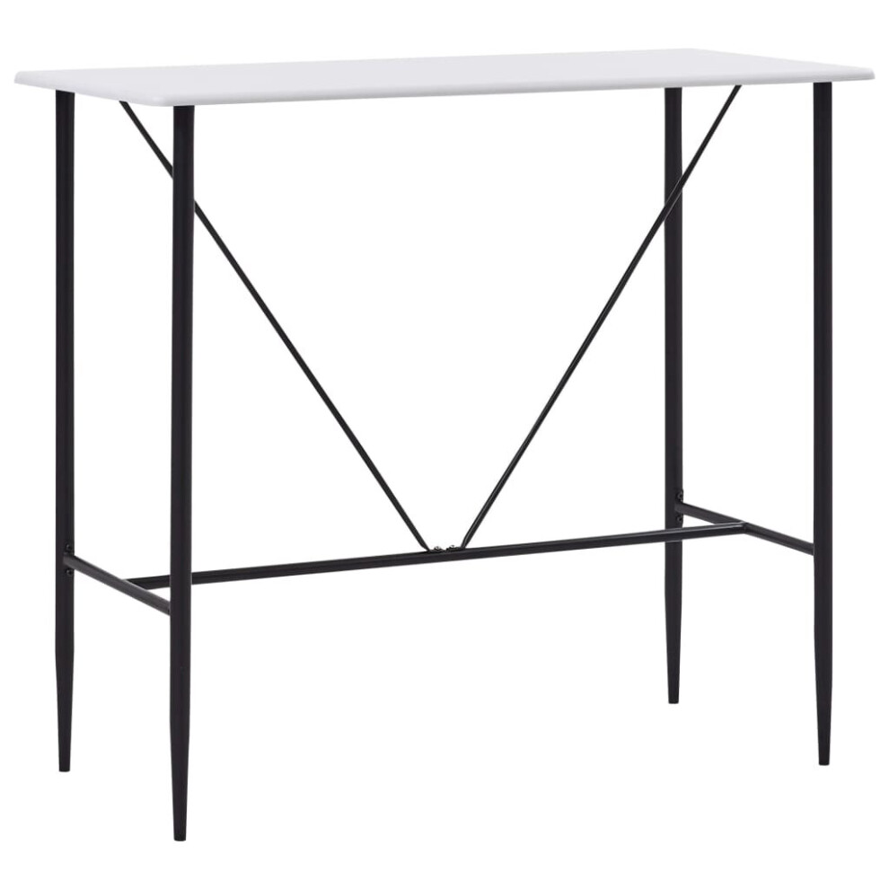 vidaXL Bar Table White120x60x110cm MDF Bistro Table Coffee Desk Counter Stand