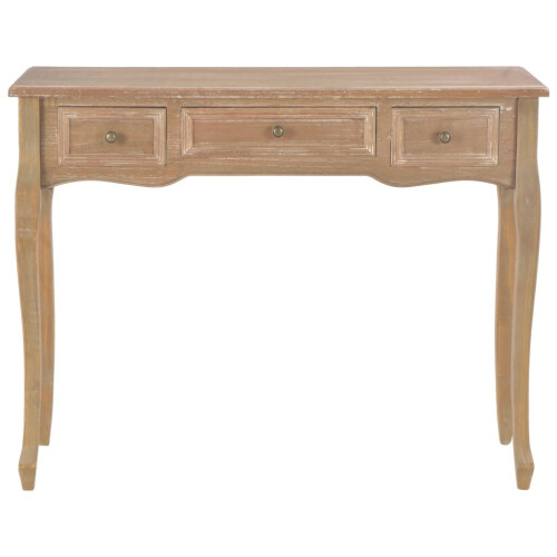 VidaXL vidaXL Dressing Console Table with 3 Drawers Brown Console Makeup Vanity Desk 2