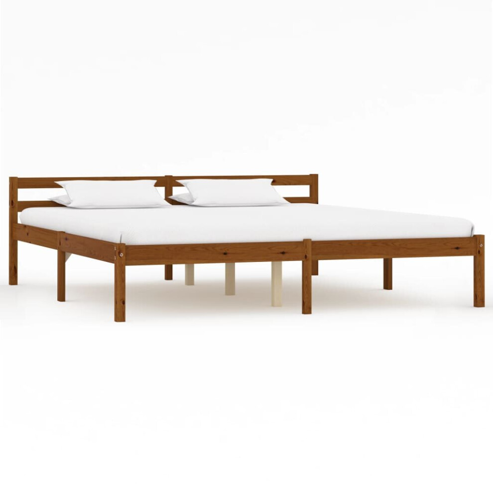 vidaXL Solid Pine Wood Bed Frame Honey Brown 180x200cm 6FT Super King Bedroom