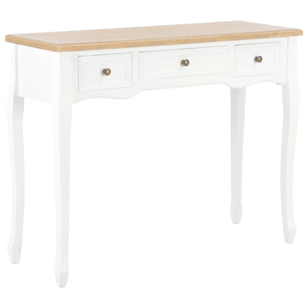 vidaXL Dressing Console Table with 3 Drawers White Console Makeup Vanity Desk