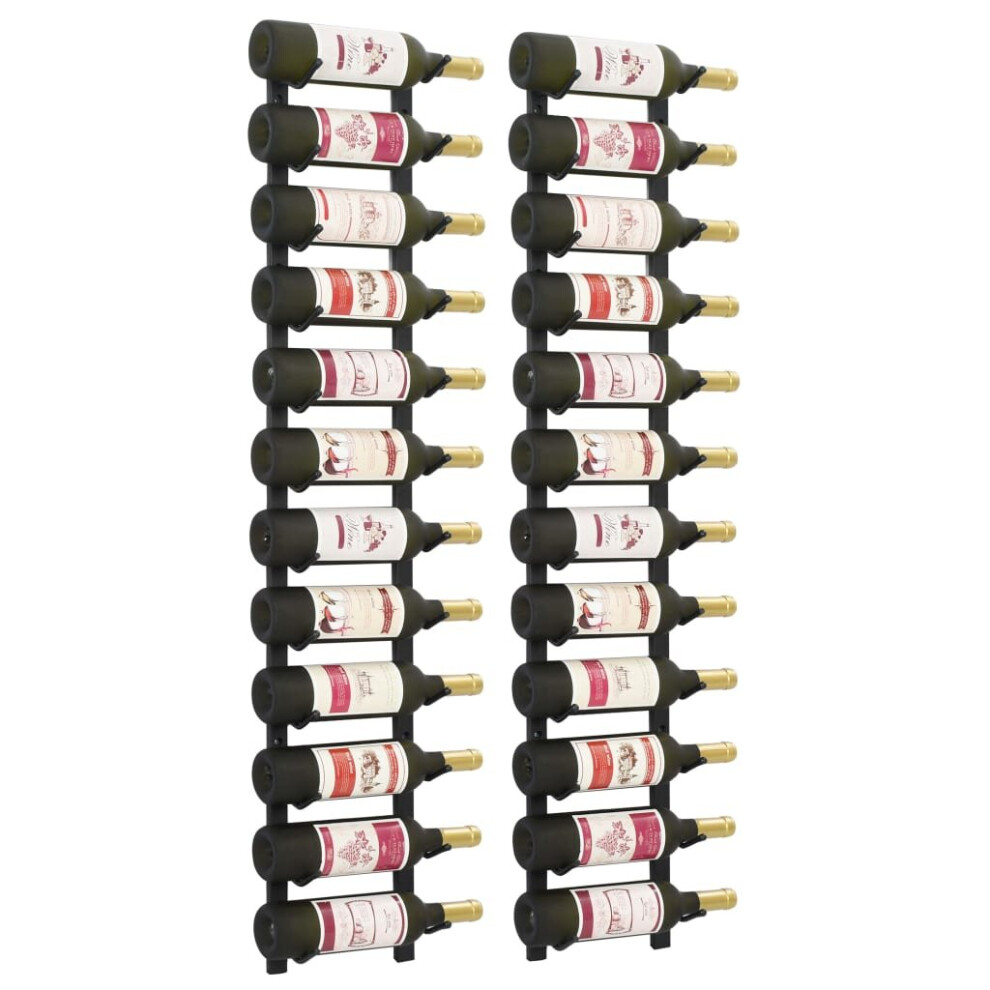 vidaXL 2x Wall Wine Racks 12 Bottle Display Drink Holder Storage Cabinet Shelf