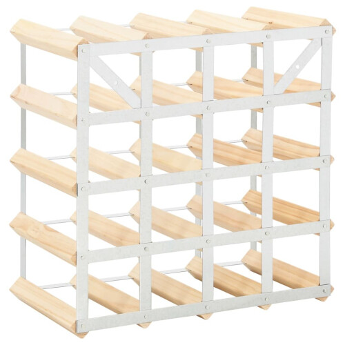 VidaXL vidaXL Wine Rack 20 Bottle Solid Pinewood Display Holder Storage Cabinet Shelf 2