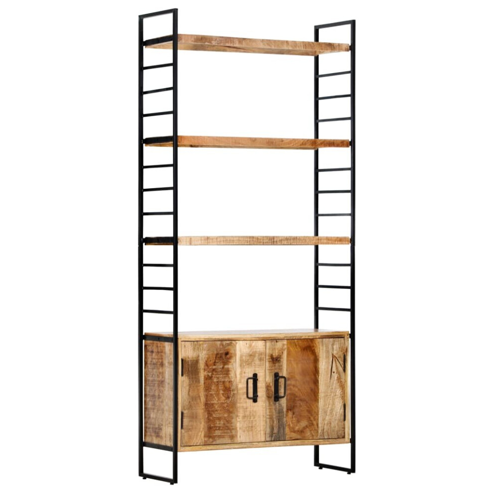 Vidaxl Rough Mango Wood 4-Tier Bookcase 80Cm Book Racks Display Unit Cabinet