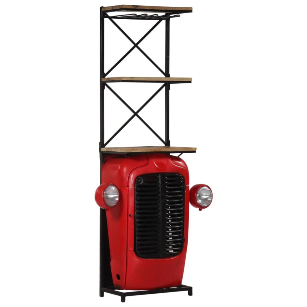 Vidaxl Solid Wood Mango Tractor Wine Cabinet Bottle Storage Holder Stand Rack