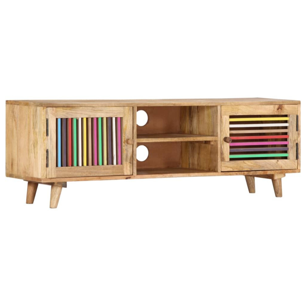Vidaxl Solid Mango Wood Tv Cabinet Home Hifi Media Centre Lowboard Stand Unit