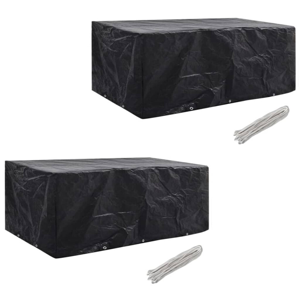 Vidaxl 2X Garden Patio Furniture Covers 8 Persons Poly Rattan Set 10 Eyelets