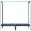 VidaXL vidaXL Solid Pine Wood Canopy Bed Frame Grey 100x200cm Single Wooden Beds 3