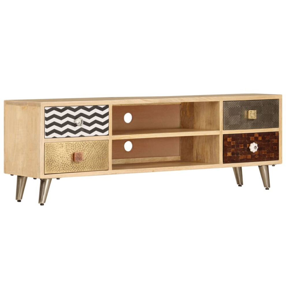 Vidaxl Solid Mango Wood Tv Cabinet Hifi Sideboard Stand Unit Entertainment