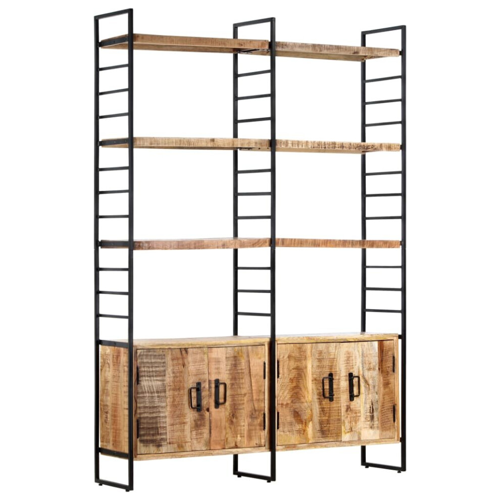 Vidaxl Rough Mango Wood 4-Tier Bookcase 124Cm Book Racks Display Unit Cabinet