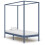 VidaXL vidaXL Solid Pine Wood Canopy Bed Frame Grey 100x200cm Single Wooden Beds 1