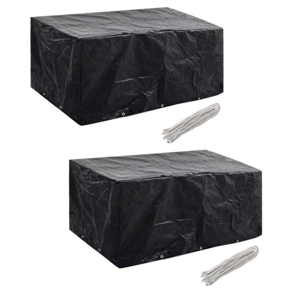 Vidaxl 2X Garden Patio Furniture Covers 6 Persons Poly Rattan Set 10 Eyelets