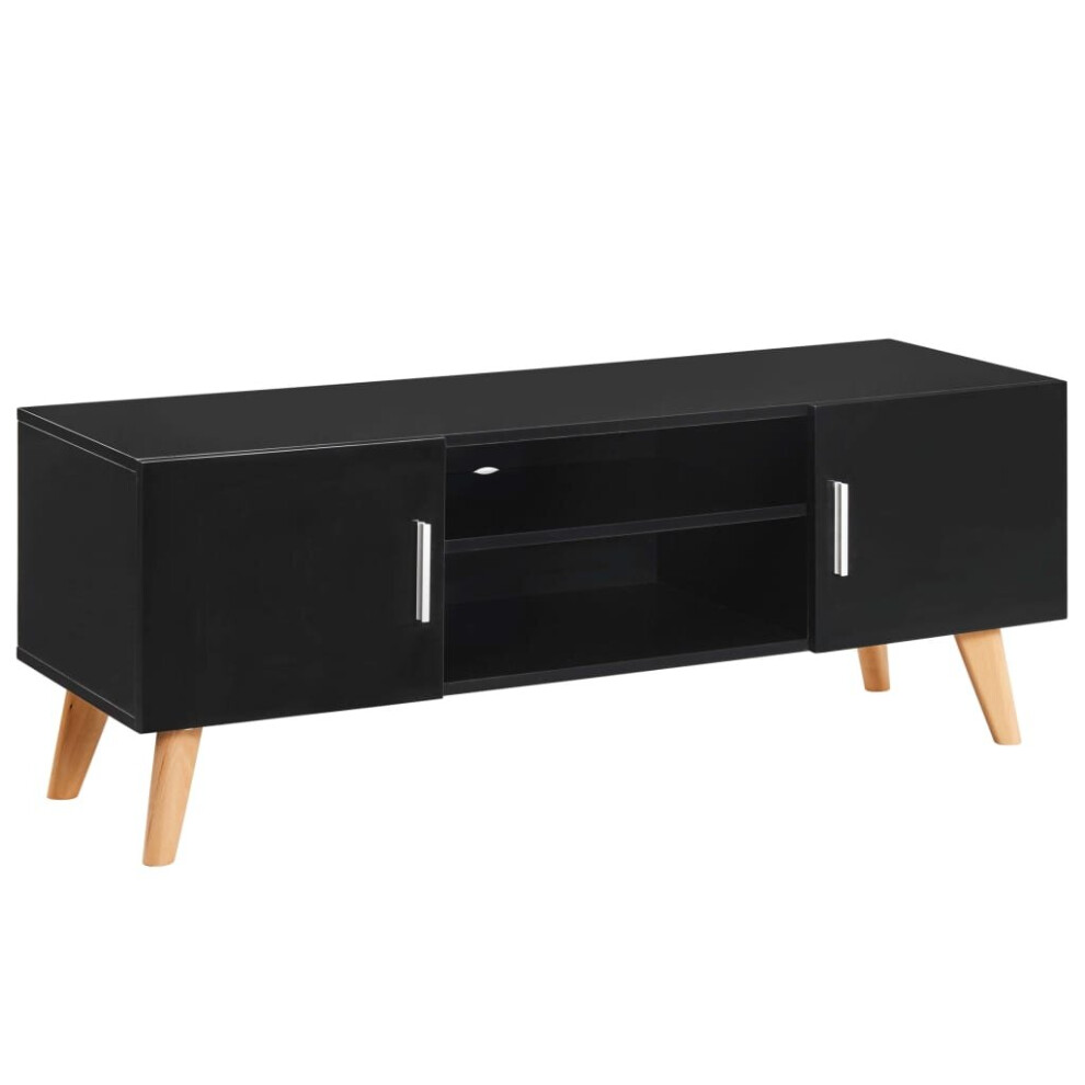 vidaXL TV Cabinet Black MDF HiFi Media Entertainment Centre Lowboard Stand