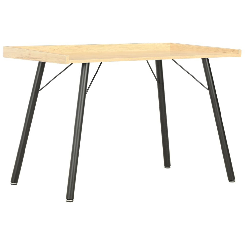Vidaxl Computer Desk Oak Corner Wooden Writing Desktop Office Workstation