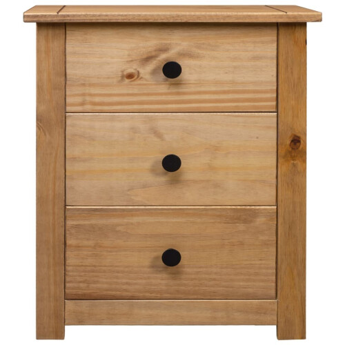 VidaXL vidaXL Solid Wood Pine Bedside Cabinet 3 Drawers Night Stand Sideboard Bedroom 2