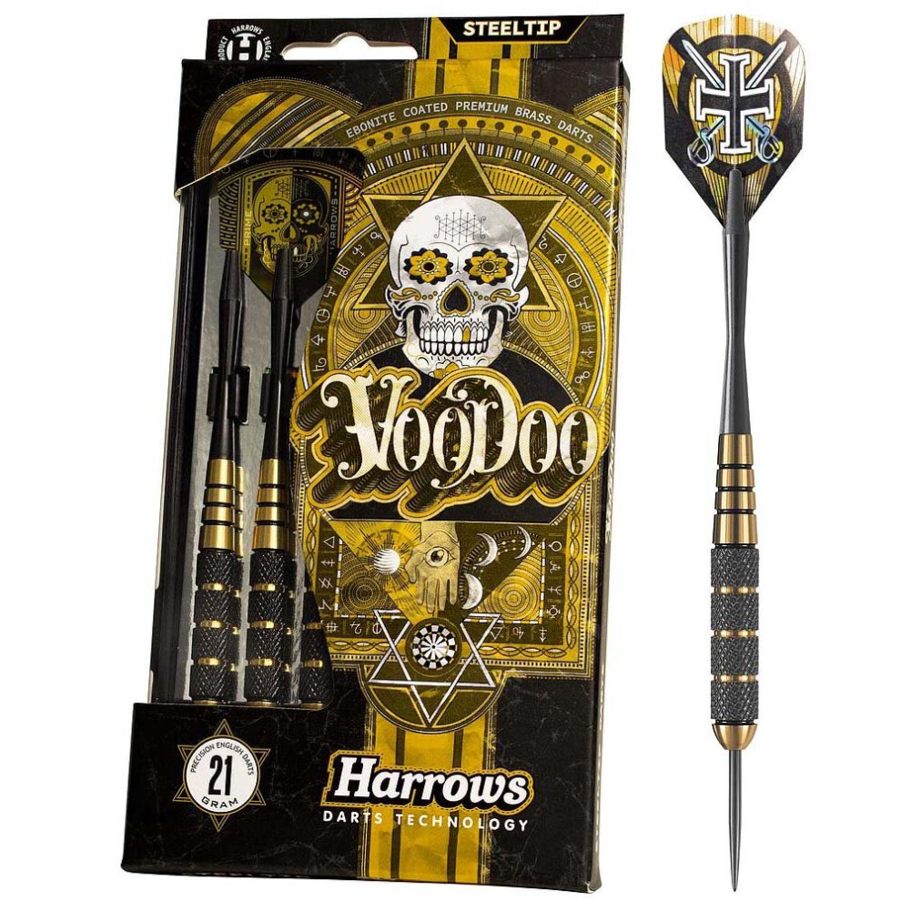 (Black, 21g) Harrows Voodoo Brass Darts Black/Gold