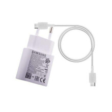 (Plug Head And Cable Only) Official Samsung EU 2 Pin EP-TA800EBE Quick Charge Adapter 25W USB Type C White