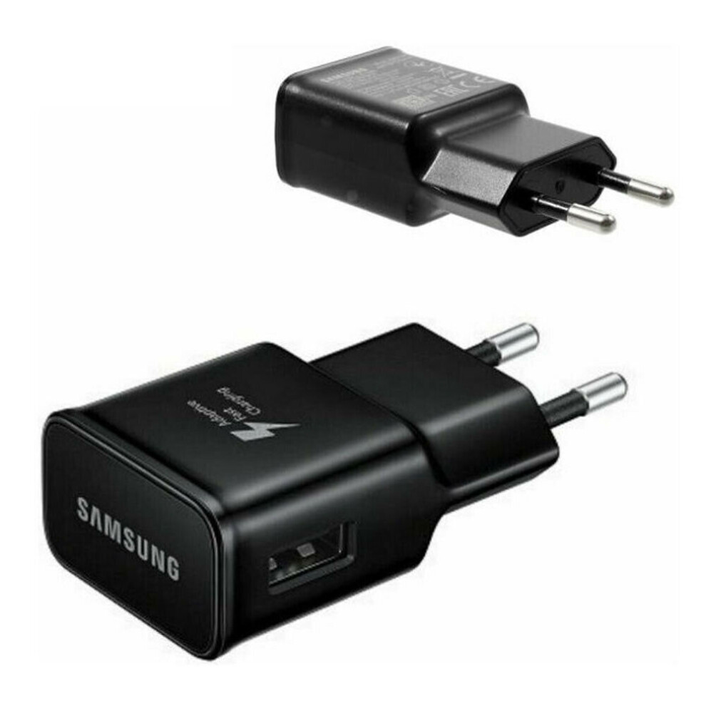 (Plug Head Only) Official Samsung 2 Pin EP-TA200 Black Fast Charging Travel Adapter USB-C Cable
