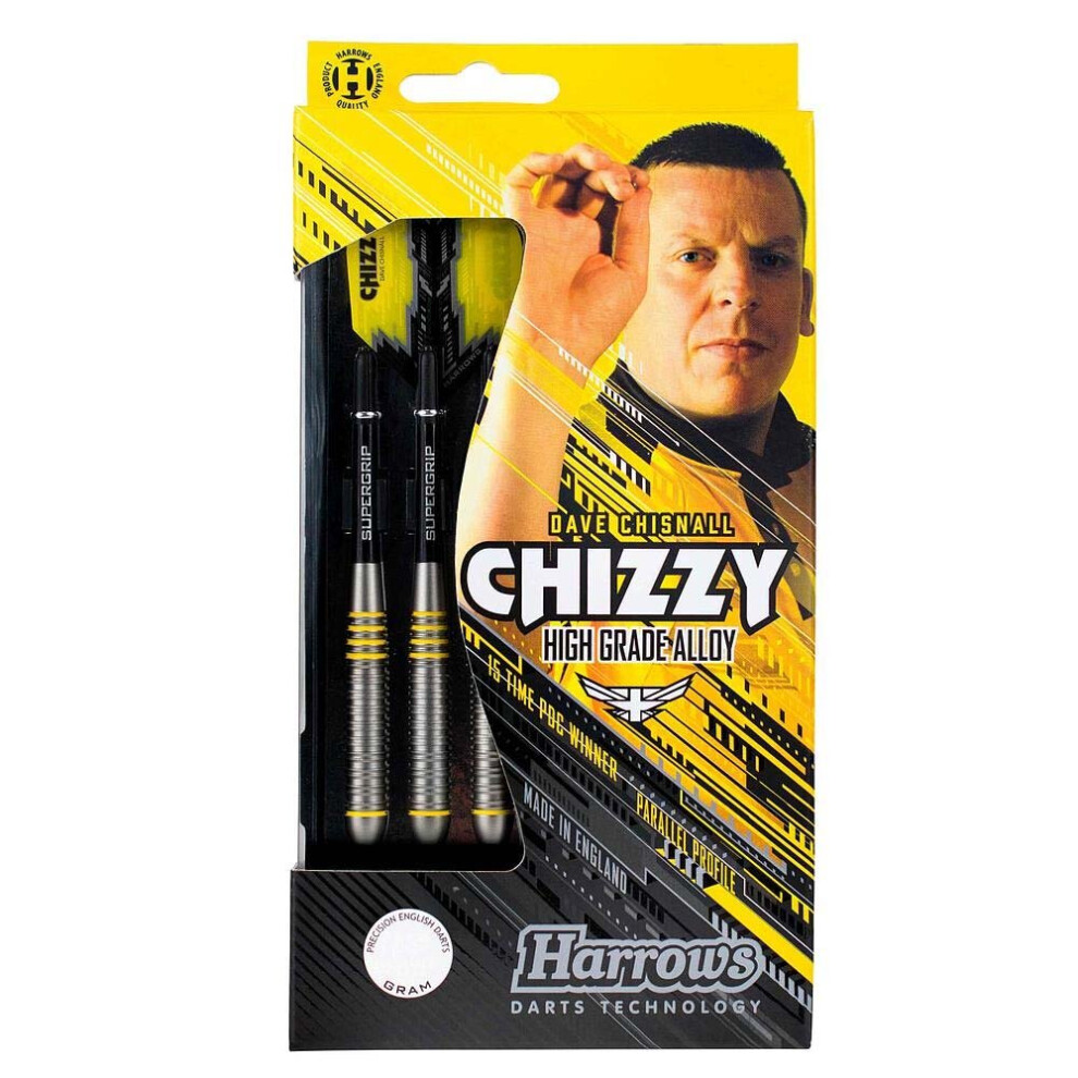 (Black, 22g) Harrows Dave Chisnall Chizzy Alloy Darts Black/Yellow