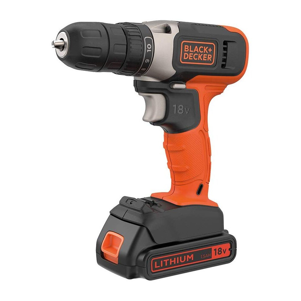 Black & Decker Cordless Drill Driver 18V Battery + Charger BCD001C1-GB