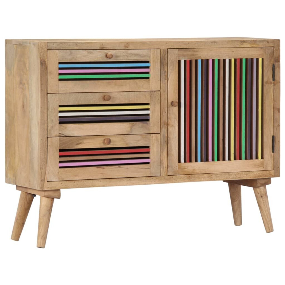 Vidaxl Solid Mango Wood Sideboard 100Cm Storage Cupboard Cabinet Lowboard Unit
