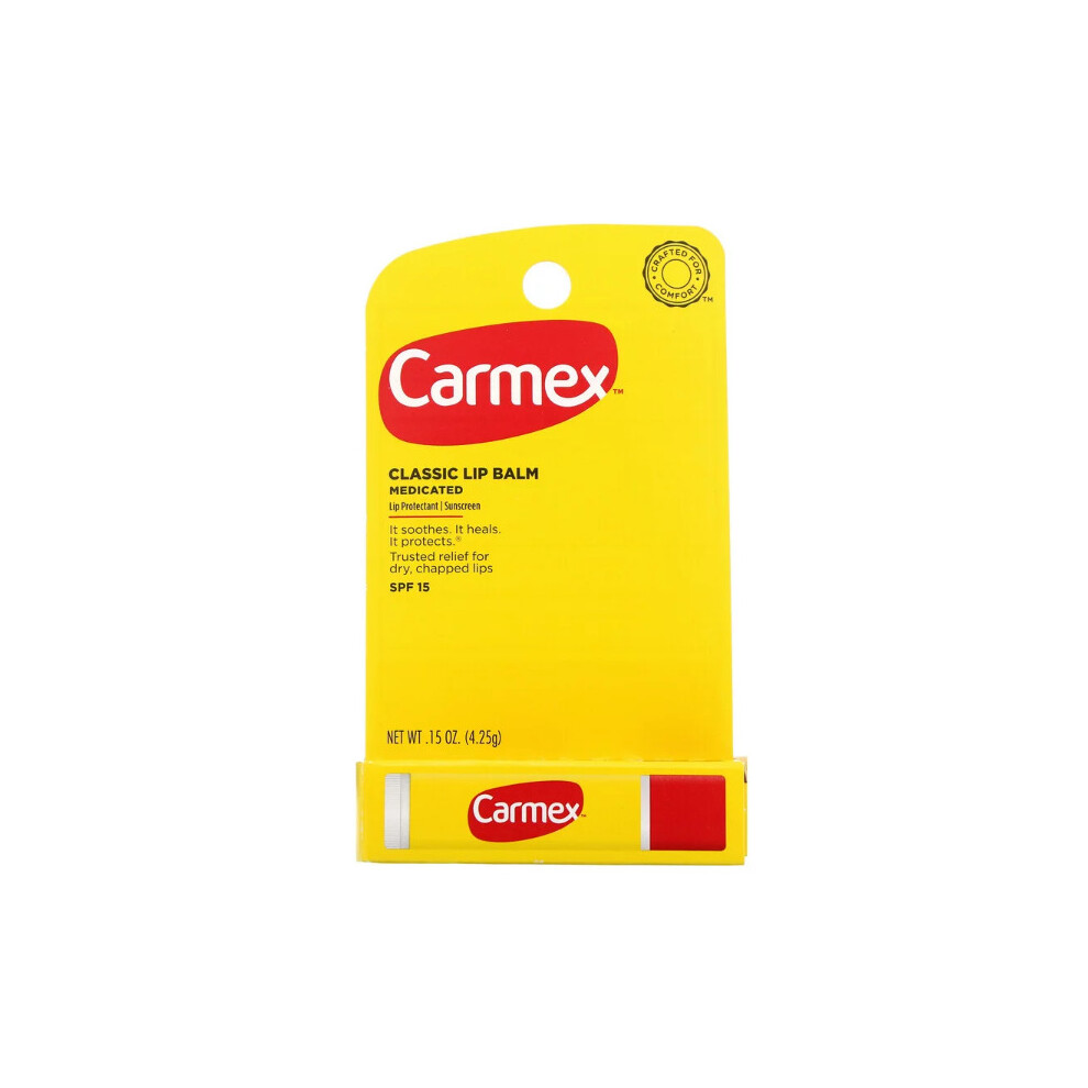 Carmex, Classic Lip Balm, Medicated, SPF 15, 4.25g