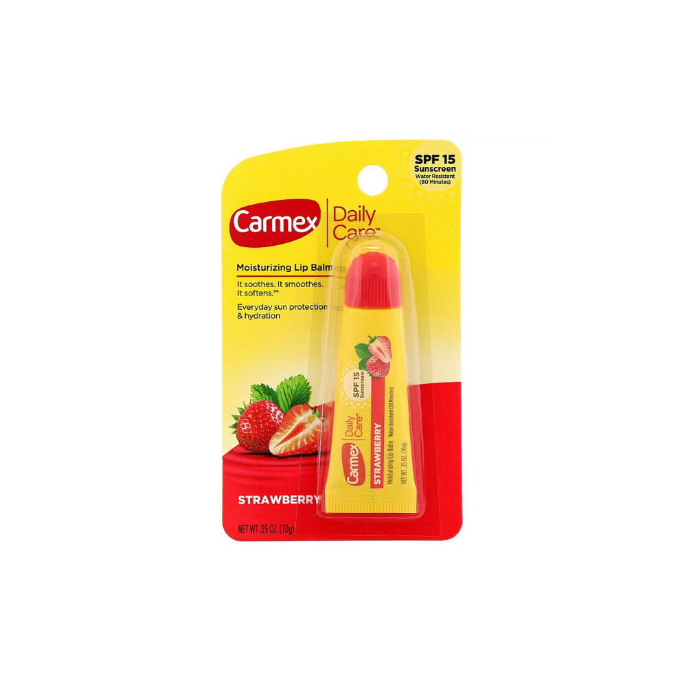 Carmex, Daily Care, Moisturizing Lip Balm, Strawberry, SPF 15, 10g