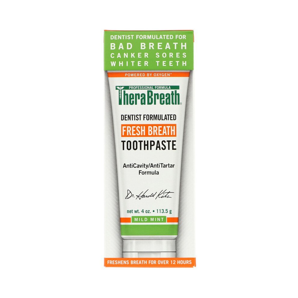 TheraBreath, Fresh Breath Toothpaste, Mild Mint Flavor, 113.5g