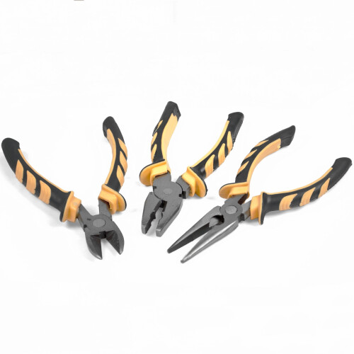 3 Piece Combination Pliers Set Soft Grip Handle Tools Plier Steel 1