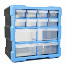 12 Drawer DIY Storage Organiser Unit Parts Box Stationary Cabinet
