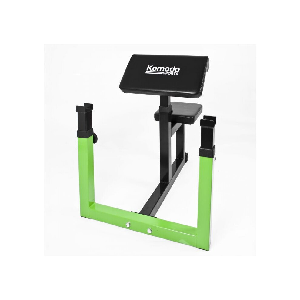 Komodo Bcp-Cul-Bch Preacher Bicep Curl Bench - Heavy-Duty Home Gym With Adjustable Seat & Barbell Rest, 120Kg User, 150Kg Barbell Capacity