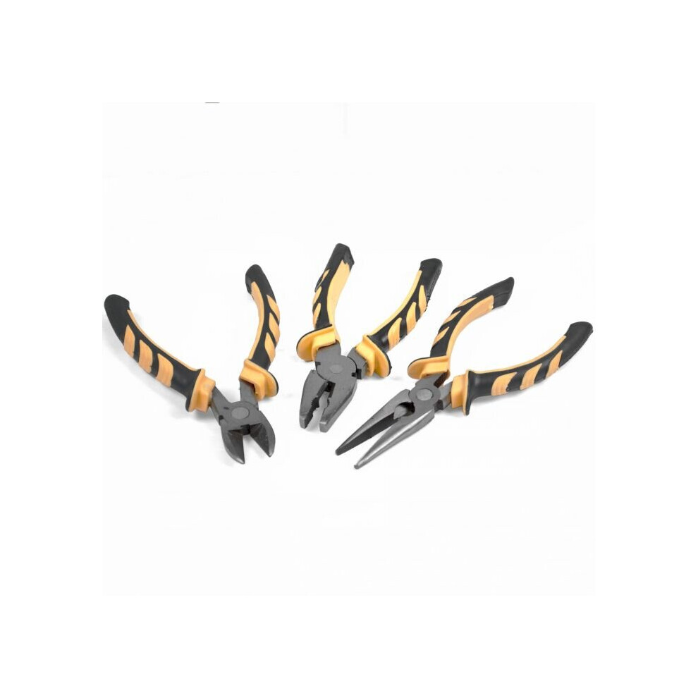 3 Piece Combination Pliers Set Soft Grip Handle Tools Plier Steel