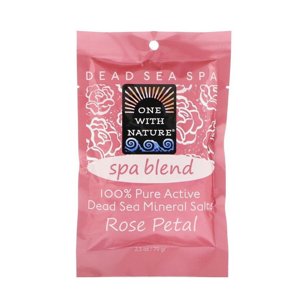 One With Nature , Dead Sea Spa, Mineral Salts, Rose Petal, 70G