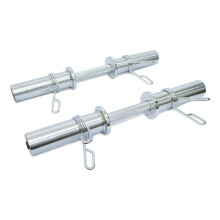 Olympic Dumbbell Bar Set & Spring Collars 2" Steel Free Weight Lifting