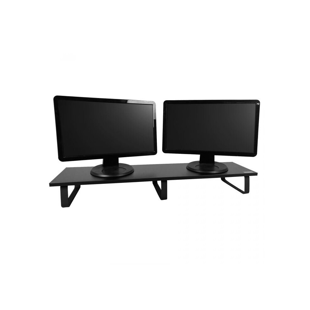 Tekbox Double Monitor Riser Stand 2 Computer Screens Desk Organiser Twin