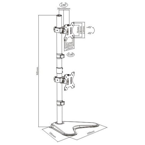 DUAL MONITOR VERTICAL MOUNT 2 Computer Screen Stand Twin Display 2