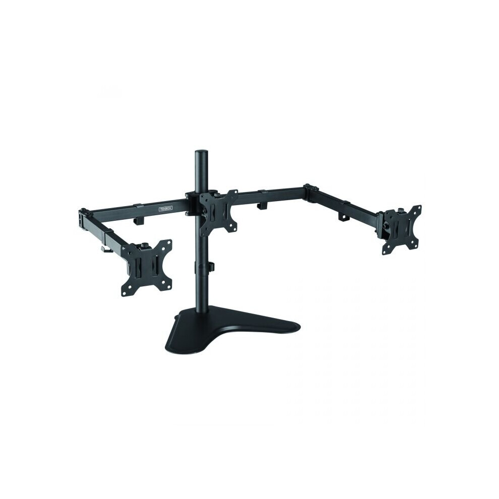 TekBox TRIPLE MONITOR MOUNT - 3 Computer Screen Stand 13-27" TV VESA