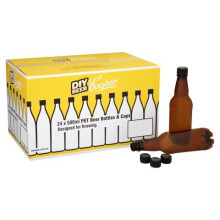 (24 Pack) 500ml Coopers Amber PET Bottles & Tamper Evident Screw Caps - Beer, Cider, Wine Making - Homebrew