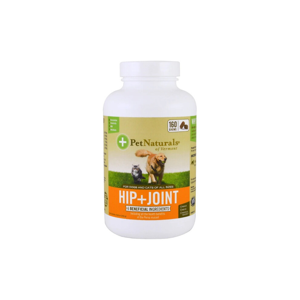 Pet Naturals of Vermont, Hip + Joint, For Dogs and Cats, 160 Chews