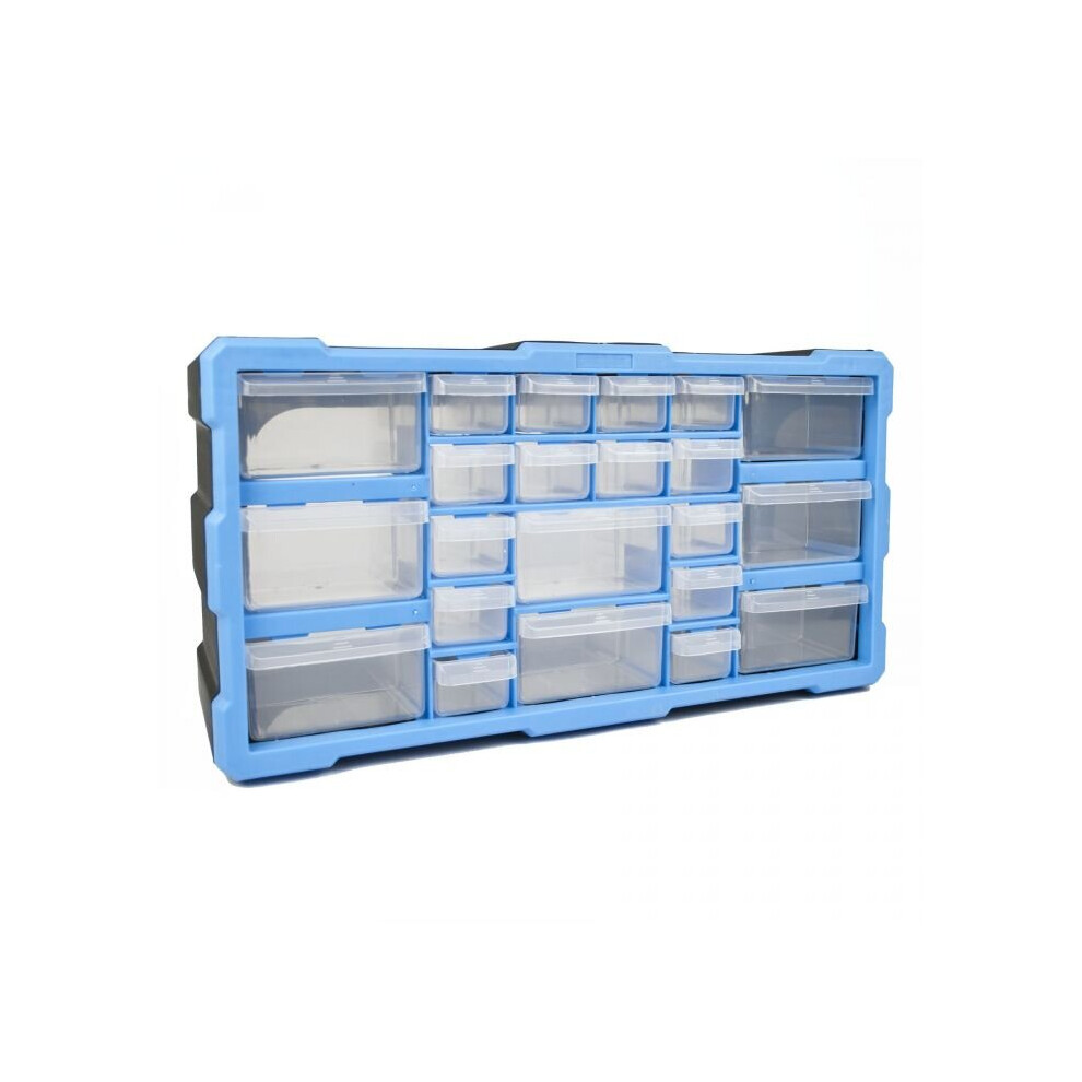Tekbox Bt-Org-Bb 22-Drawer Diy Storage Organiser - Stackable Plastic Cabinet For Tools, Screws, Craft & Office