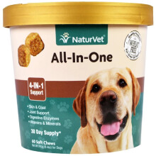 Toate într-unul de NaturVet, Esențiale Zilnice + 4-Suport, Pentru Câini, 60 Chewing, 8,4 oz (240 g)