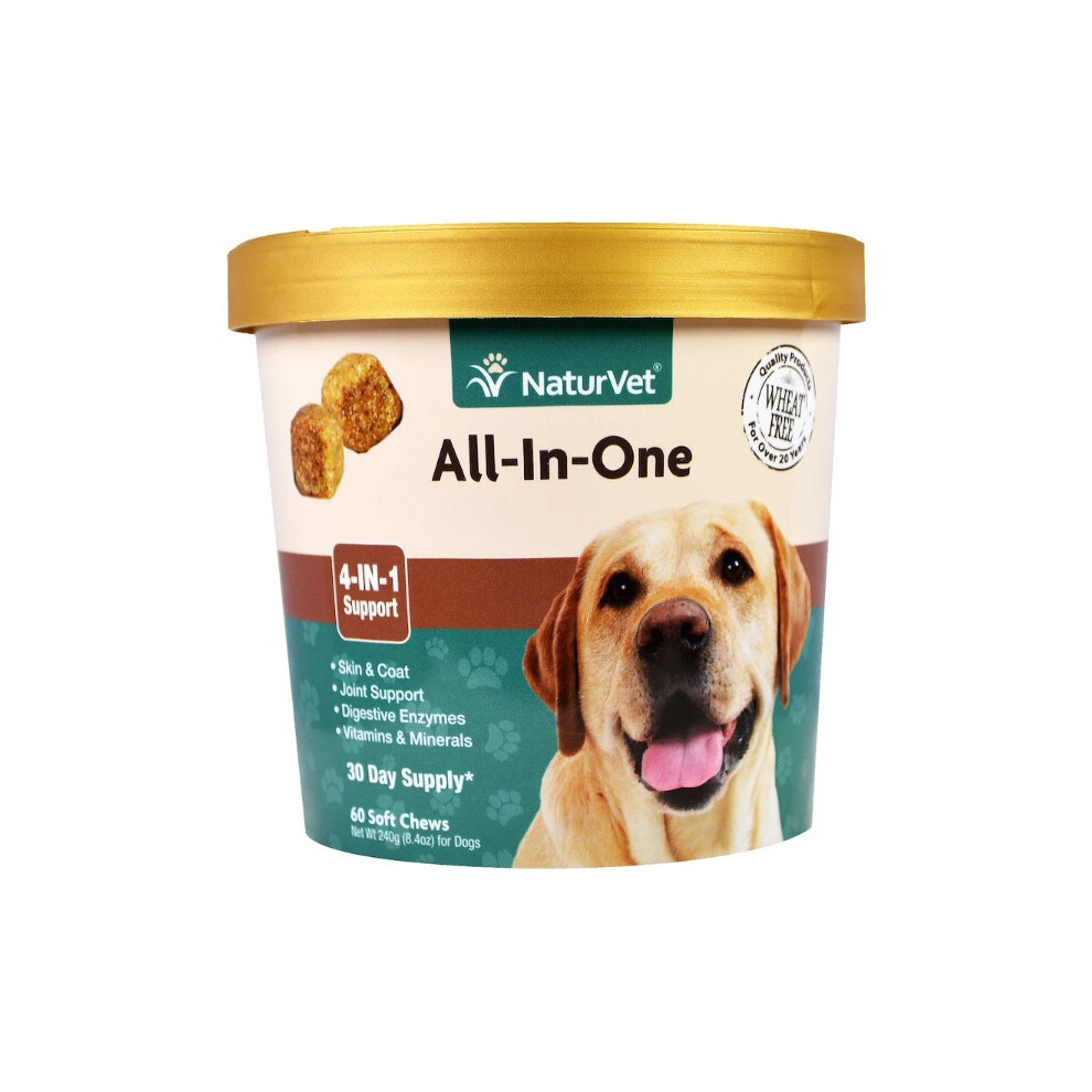 NaturVet, All-In-One, 4-In-1 Support, 60 Soft Chews, 240g