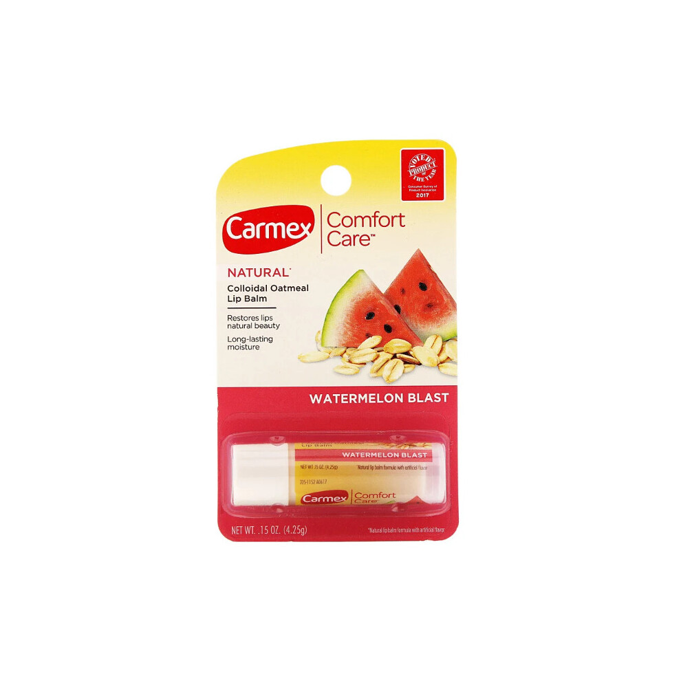 Carmex, Comfort Care, Colloidal Oatmeal Lip Balm, Watermelon Blast