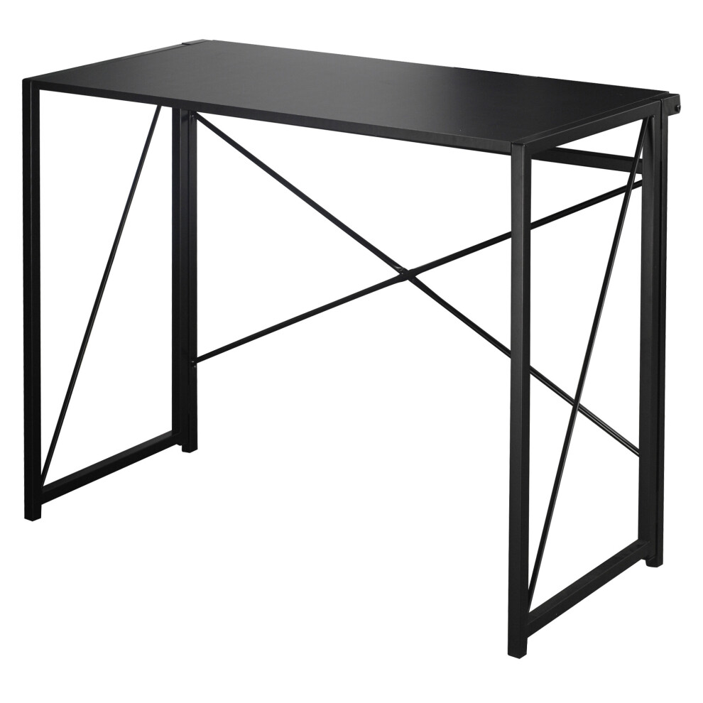 Urbn Living (Black) Urbnliving Industrial-Style Wooden Table | Foldable Office Desk