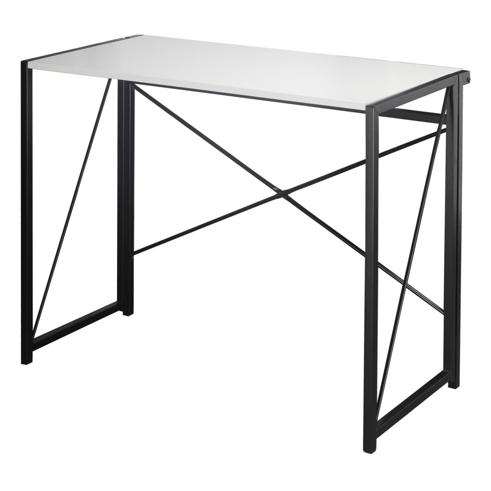 Urbn Living (White) Urbnliving Industrial-Style Wooden Table | Foldable Office Desk