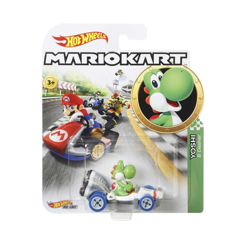 (Yoshi) Hot Wheels Mario Standard Kart GBG25, Collectible Vehicle Toy-image-OPC-P5TYNFF-NEW