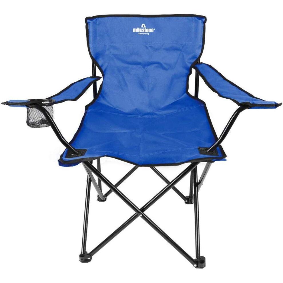 Milestone Camping 20399 Folding Camping Chair / Cup Holder & Storage Bag