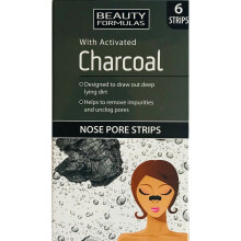 (Charocal x 6) Beaurty Formulas Charcoal Tea Tree Gold Nose Pore Strips x 6