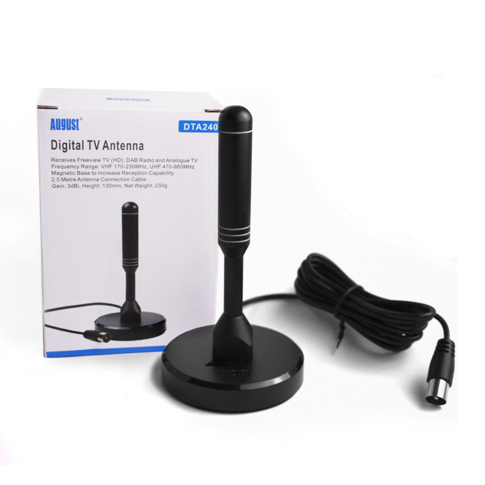 HighGain TV Aerial For Freeview HD DAB Radio Magnet Base August DTA240-image-OPC-P5TYNT5-NEW