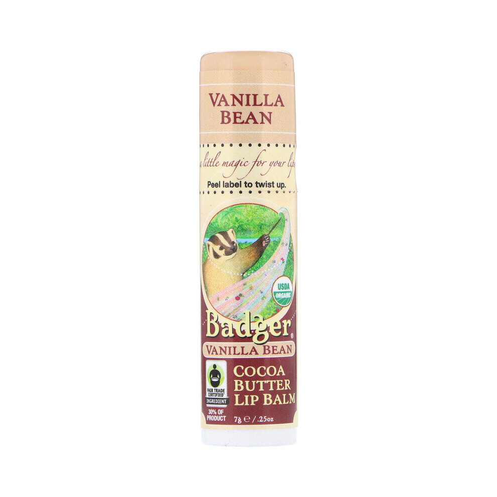 Badger Company , Organic, Cocoa Butter Lip Balm, Vanilla Bean, 7G